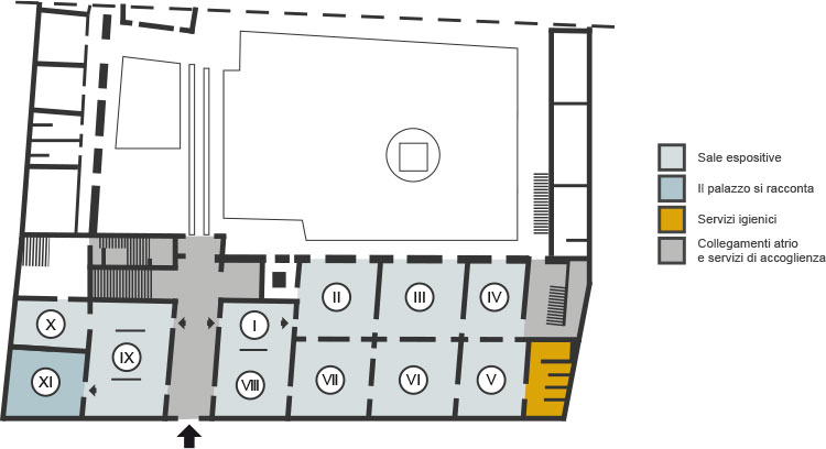 Palazzo Romagnoli mappa piano terra