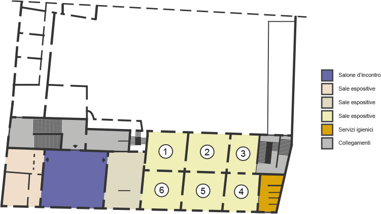 Palazzo Romagnoli mappa piano primo